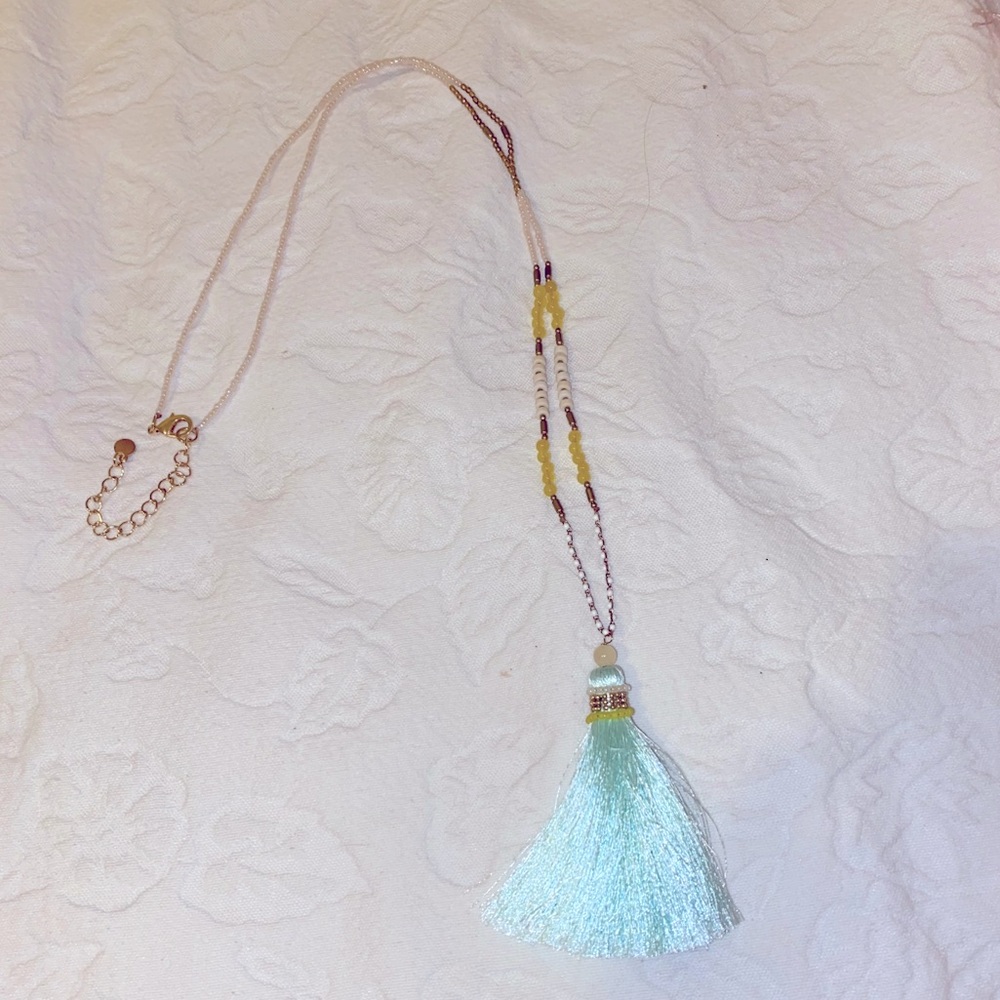 Blue Tassel Necklace